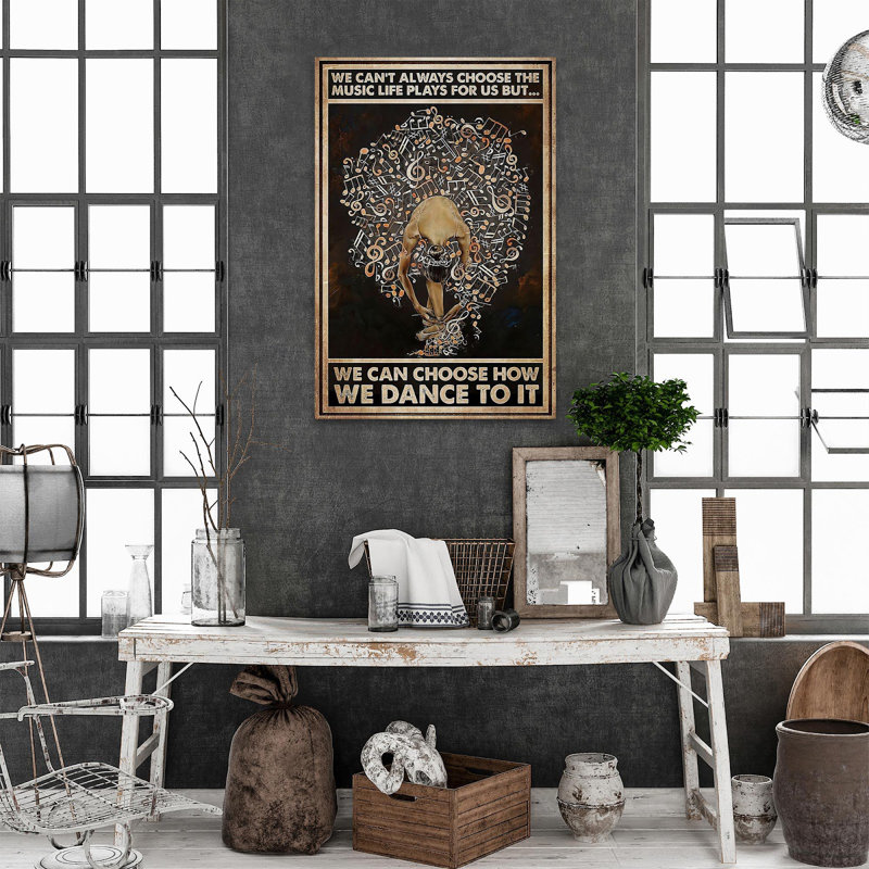«Music Life Plays for Us», impression sur toile tendue, H 14 po x l 11 po x P 1,25 po
