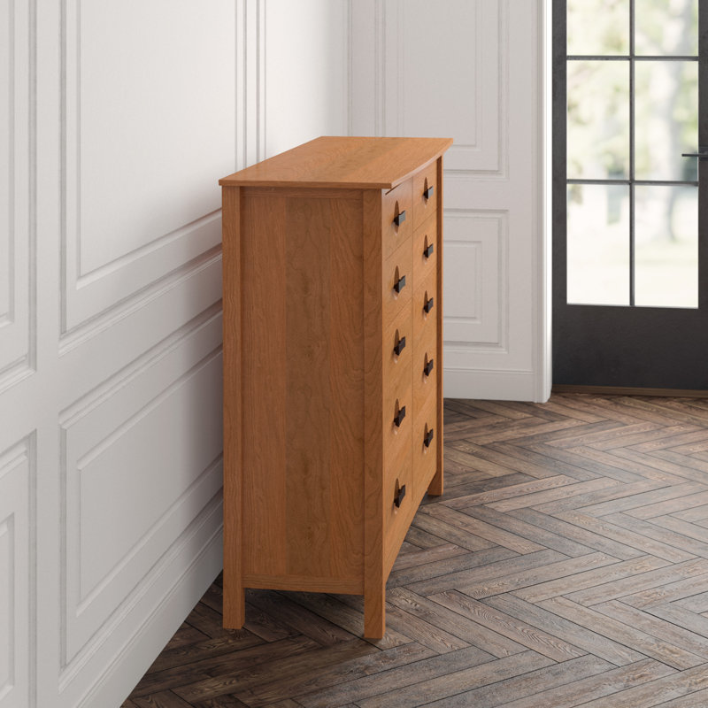 Berkeley 10 - Drawer Solid Wood Dresser, Natural Cherry