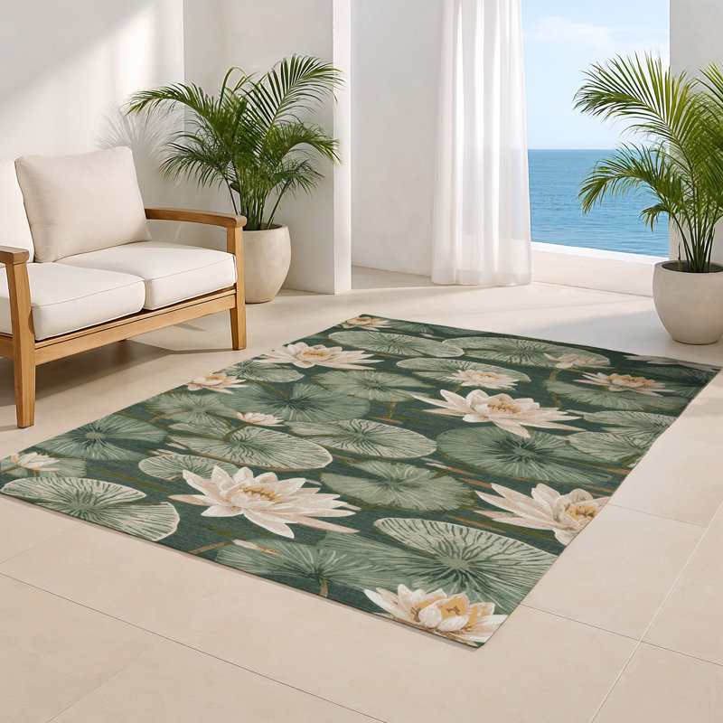 Tapis d'intérieur et d'extérieur brun Botanical, Rectangle 4pi x 6 pi