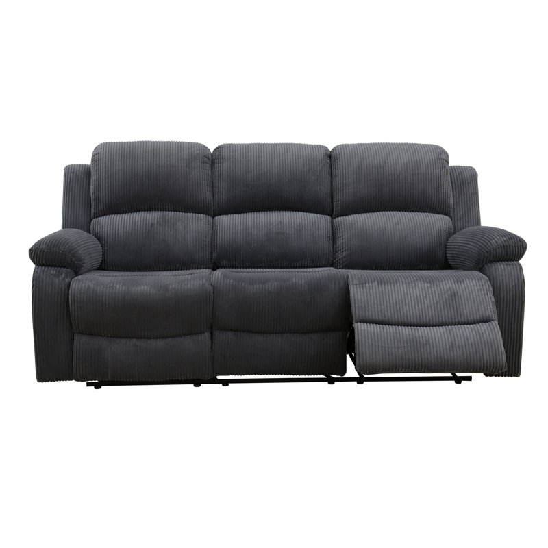Ensemble de canapé inclinable manuel 2 pièces, Flanelle gris foncé