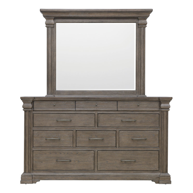 Commode 10 tiroirs avec miroir Gulshad