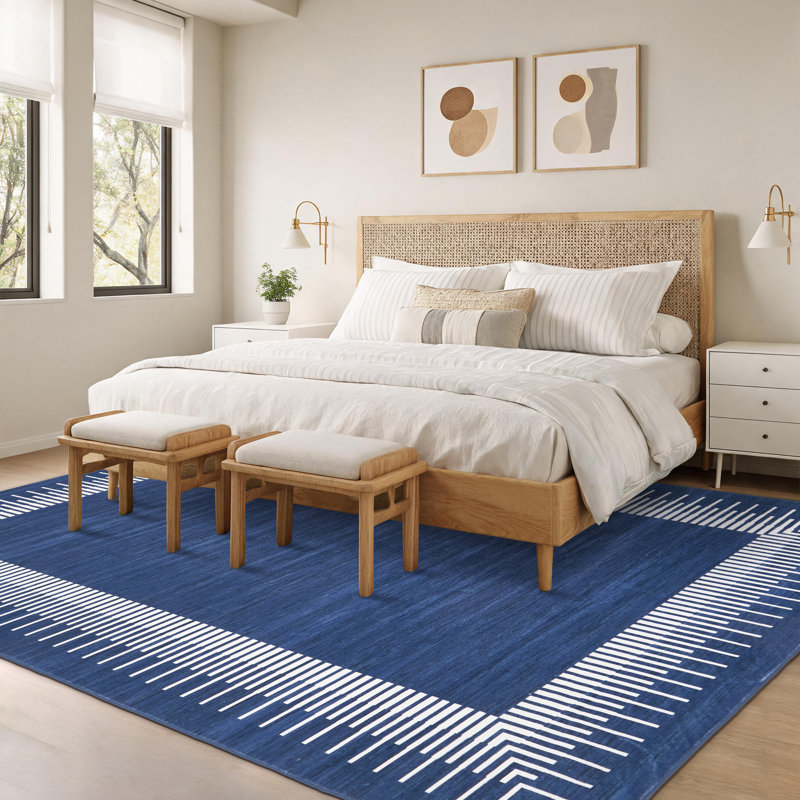 Tapis lavable moderne et minimaliste avec envers en caoutchouc, tapis souple et durable pliable pour les chambres à coucher, les salons et les salles à manger