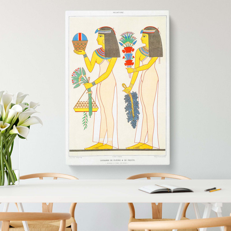 Offering Flowers & Fruits by Emile Prisse DAvennes - Wrapped Canvas, 91cm H x 60cm W x 3cm D