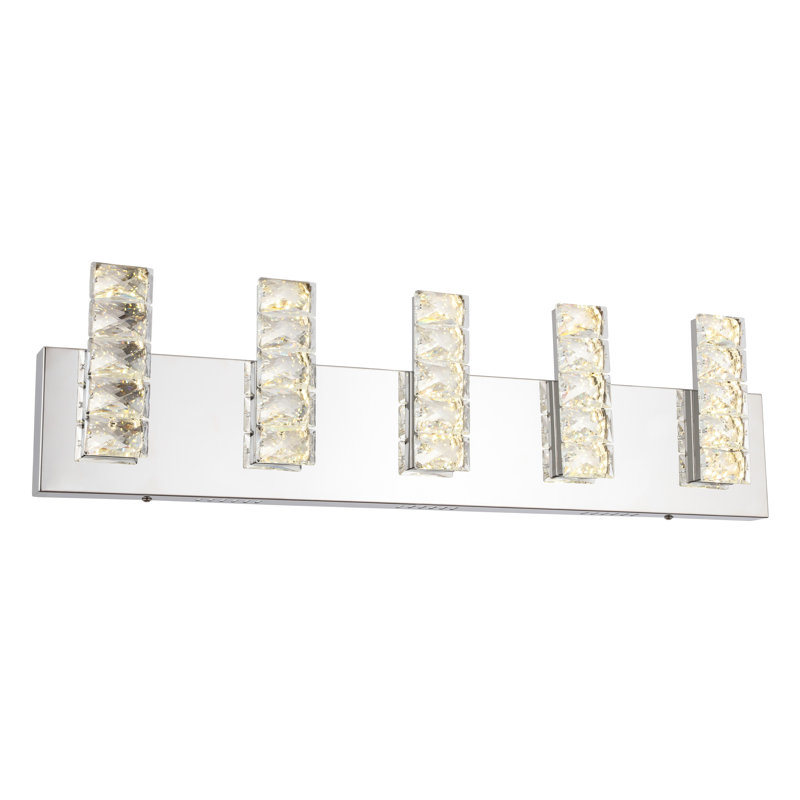 Polla Chrome LED Wall Sconce With Clear Crystal Accents