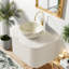 Meuble-lavabo peu encombrant avec lavabo en céramique, finition blanc mat moderne pour les salles de bain compactes