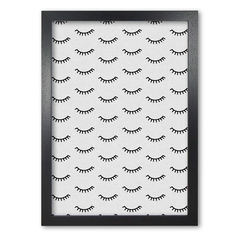 Eyes Closed - Print, Black Grain Frame, 85 cm H x 60 cm W x 5 cm D