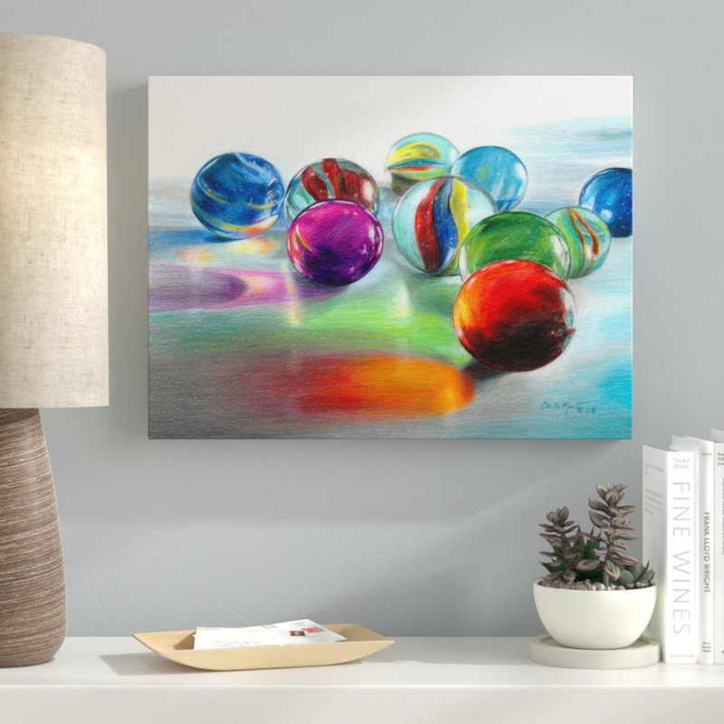 «Red Marble» par Carla Kurt - reproduction d'art sur toile tendue, H 24 po x l 32 po x P 2 po