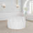Elegant White 30" Round Coffee Table with Diamond-Carved Mango Wood Base-533690214