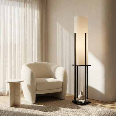 Lumina Black Drum Shade Floor Lamp