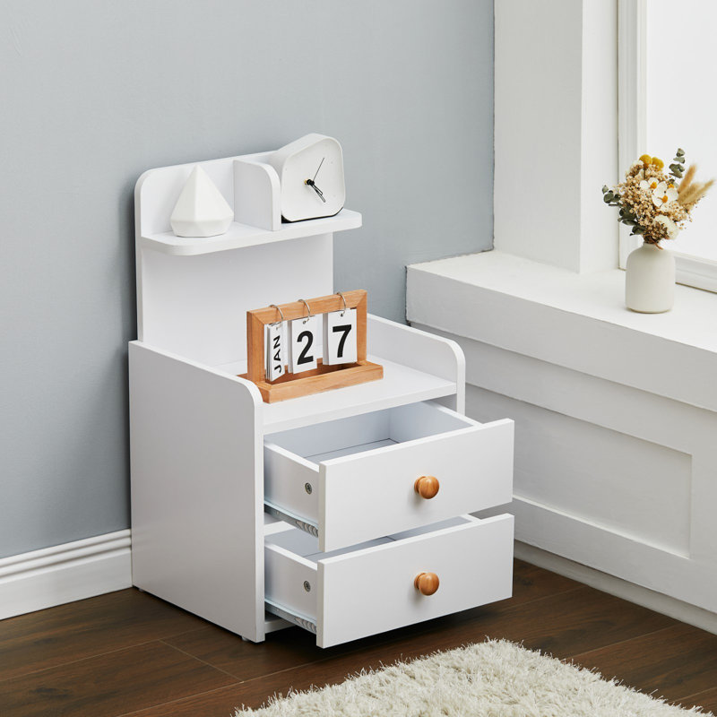 Nehemyah 36.5cm W Manufactured Wood Bedside Table