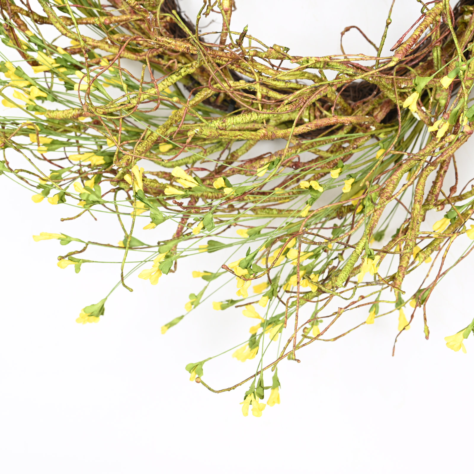26" Wildflower Spring Front Door Wreath, Yellow
