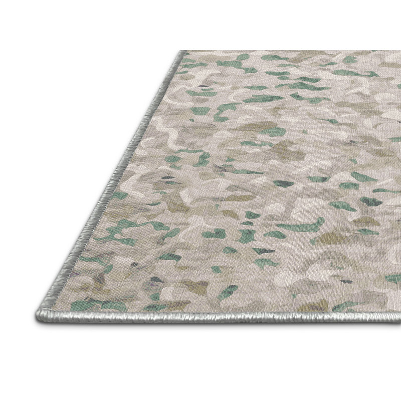 Machine Washable Beige Area Rug, Rectangle 5' x 7'