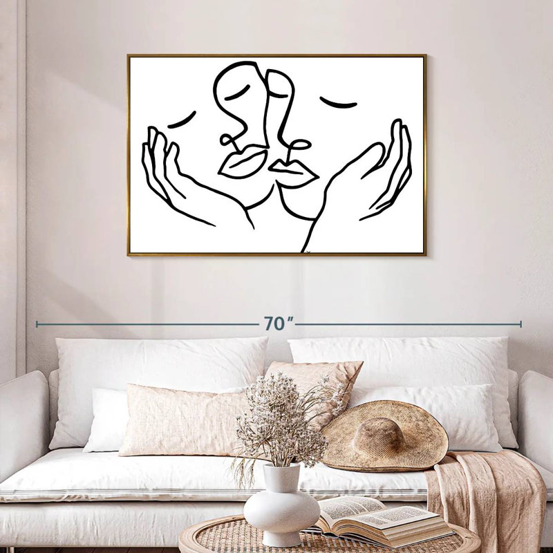 Touching, Floating Frame Gold, 43" X 29"