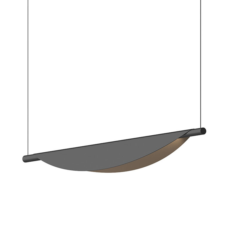 Luminaire suspendu linéaire unique à 1 lumière Tela ™, Noir satiné