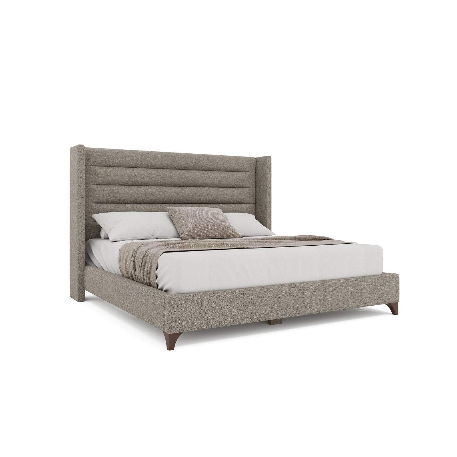 Miliyah Wingback Maple Bed, Grey Revolution®, King