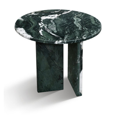 Natural Marble Coffee Table, Small Living Room Accent with Unique Veining and Polished Surface