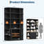Bibliothèque 75 po à 6 niveaux avec armoire de rangement et portes-115282571