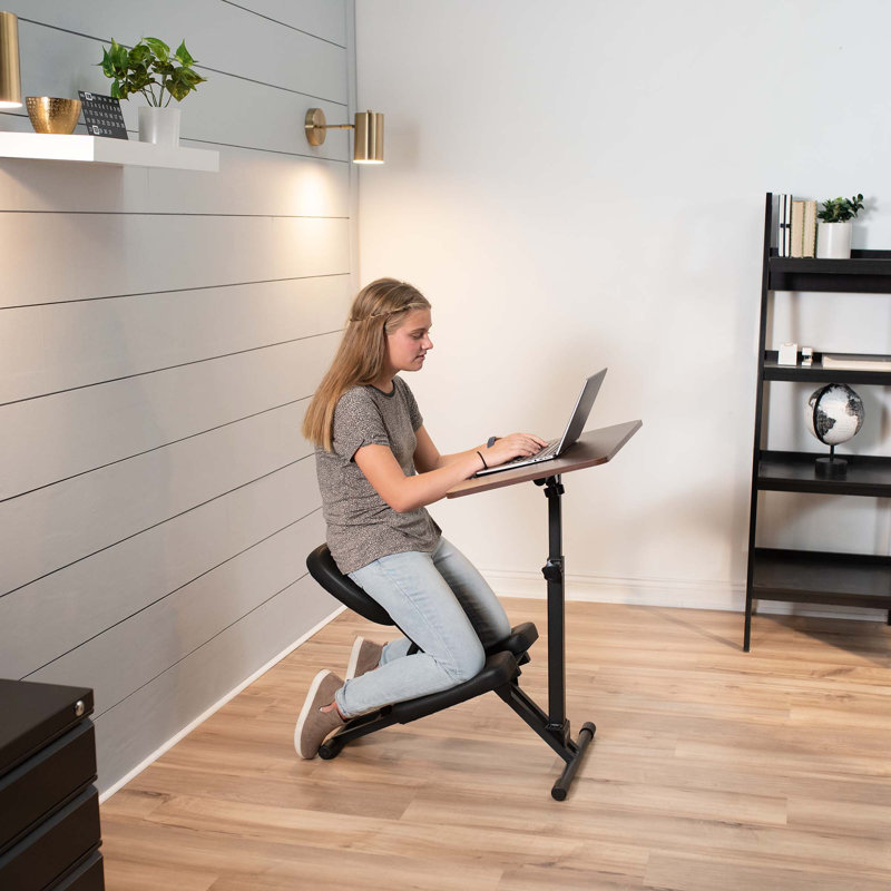 Black / Dark Wood Kids' Kneeling Chair and Desk