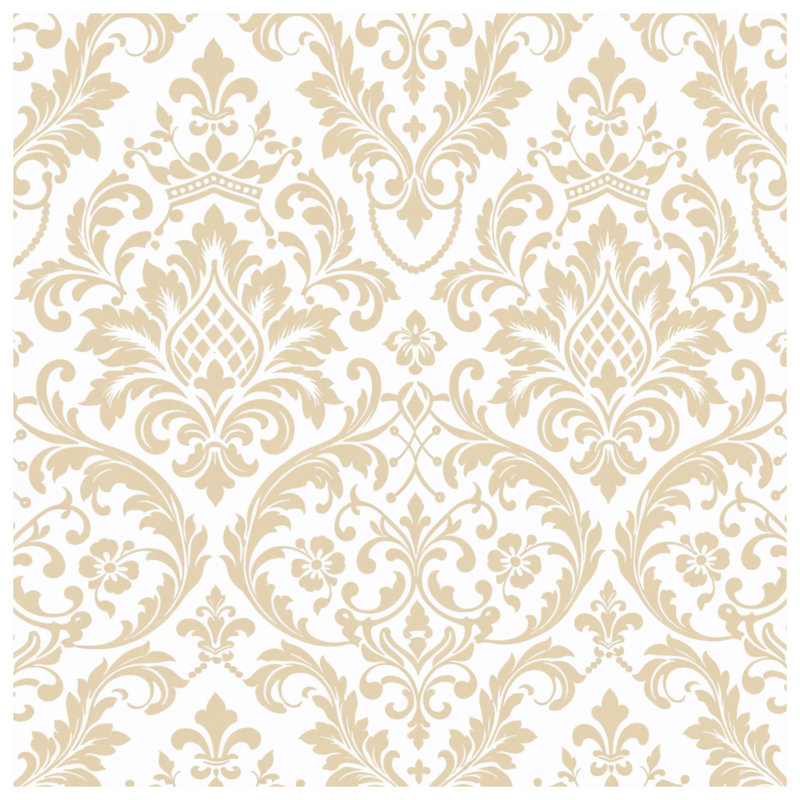 Couvertures damassées complexes beige, L 50 po x H 60 po