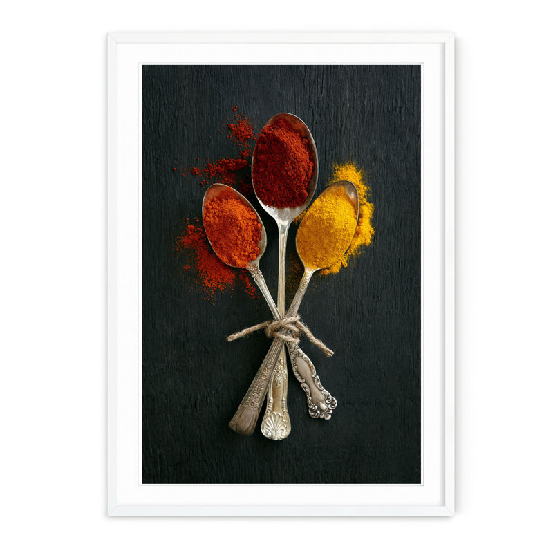 Spice Spoons - Picture Frame Photograph on Paper, 31.5" H x 22.5" W, White Framed