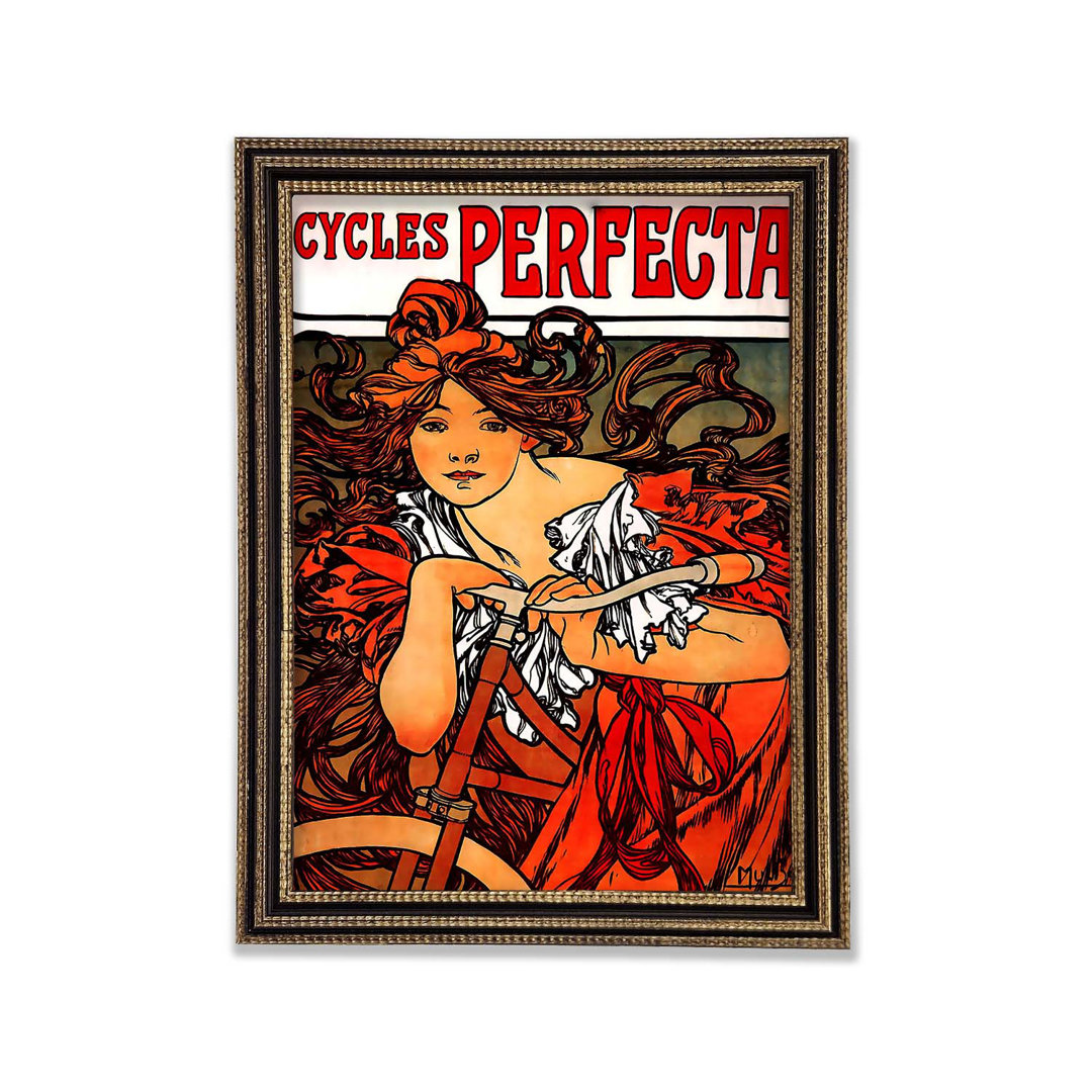 Gerahmter Kunstdruck Cycles Perfecta von Alphonse Mucha