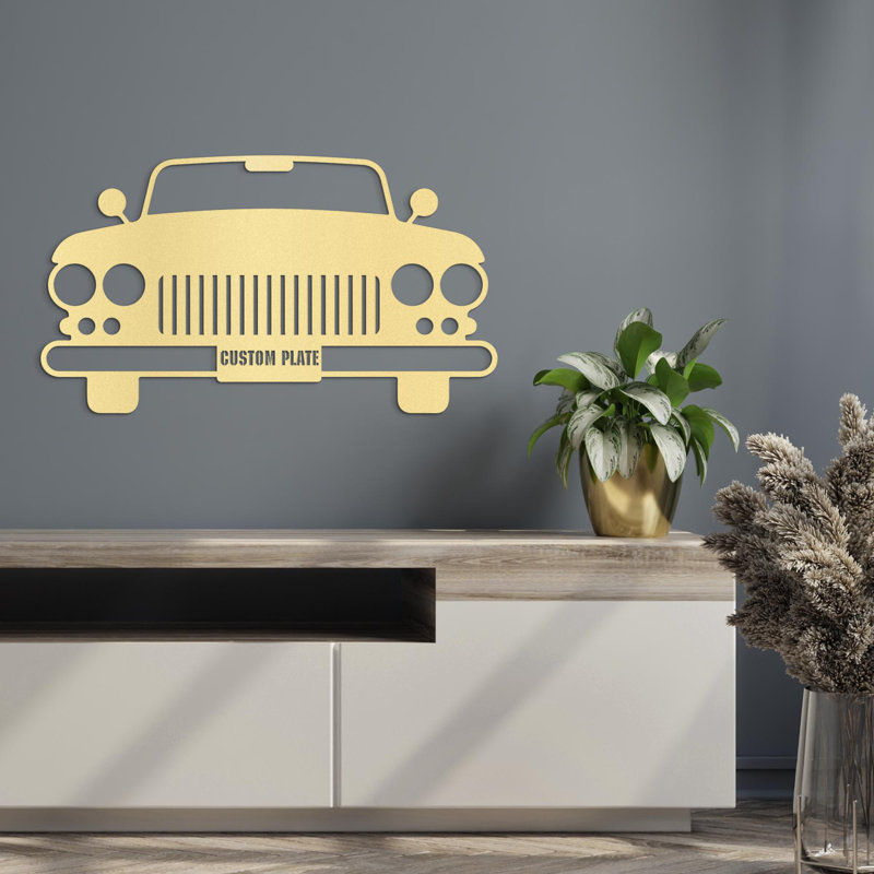 Art mural en métal sur mesure pour voiture, plaque de licence personnalisée, décor d'automobile classique pour garage, décoration murale de grotte, cadeau pour papa