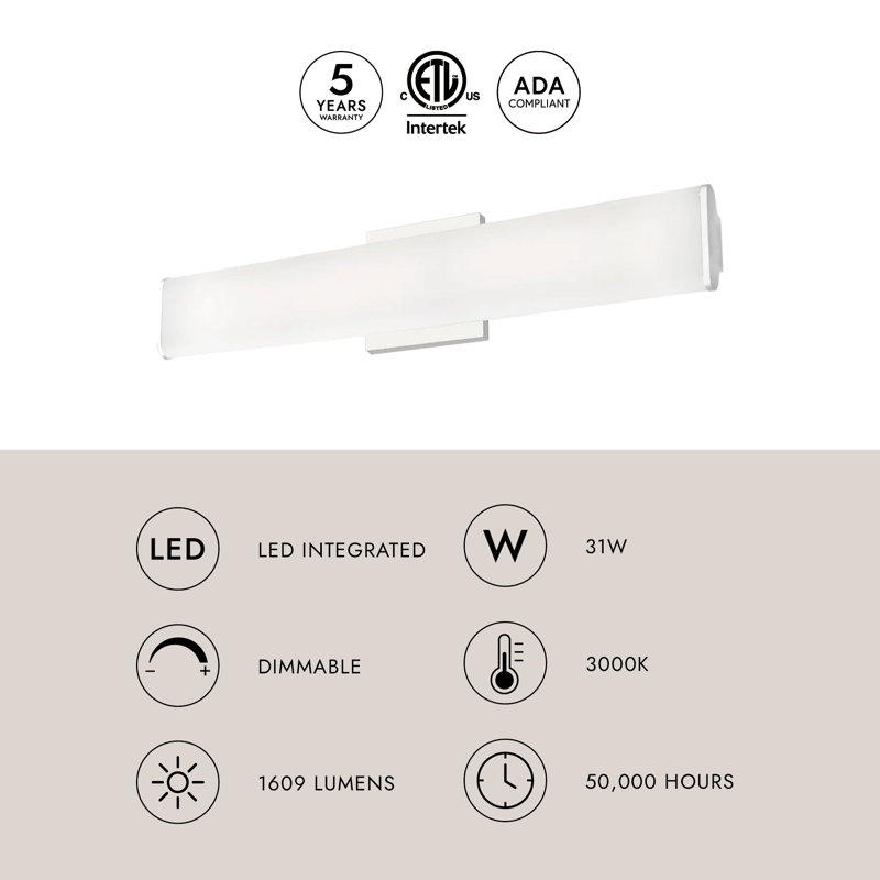 Ferguson 1 - Light LED Bath Bar, Chrome
