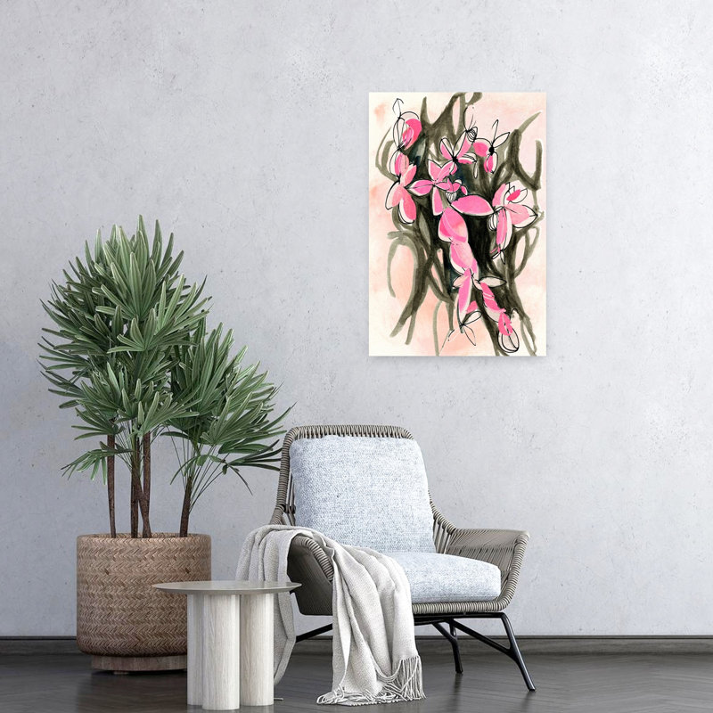 Pink Abstract Flowers by Jenja Braun - Wrapped Canvas Print, 60.96 cm H x 40.64 cm W