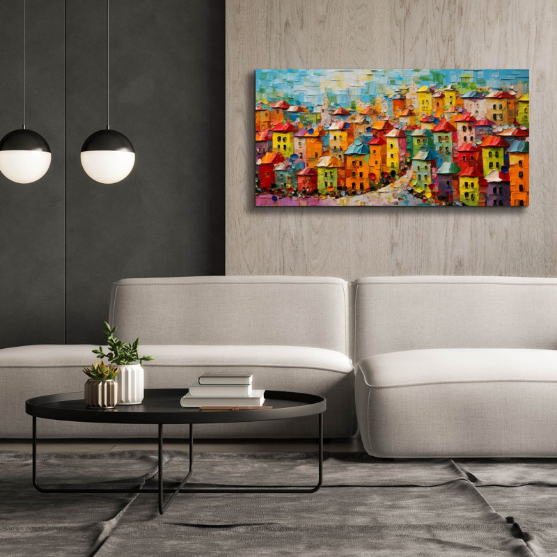 «Colorful City» par Epic Portfolio, art mural sur toile, H 30 po x l 60 po x P 1,5 po