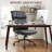 Mid Century Office Chair, Ergonomic Modern Breathable Home Desk Chair With Lumbar Support, Adjustable Height Swivel Computer Chair For Home Office, Brown-1555097984