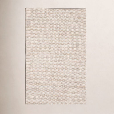 Midford Beige Hand-Woven Geometric Wool Rug