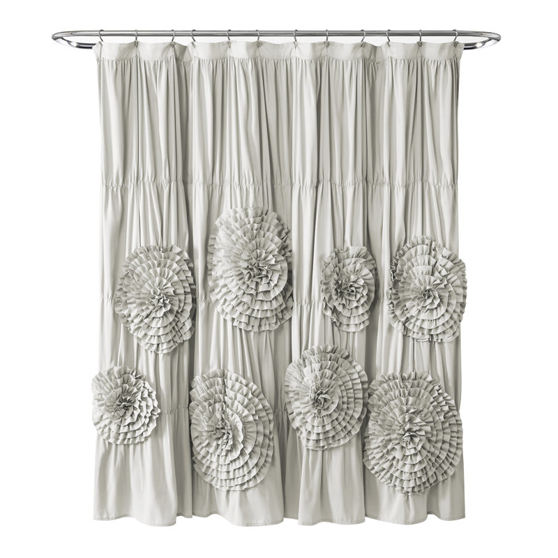 Noren Polyester Shower Curtain, Light Grey