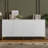 Wood Console Table with Adjustable Shelves, Creative carved