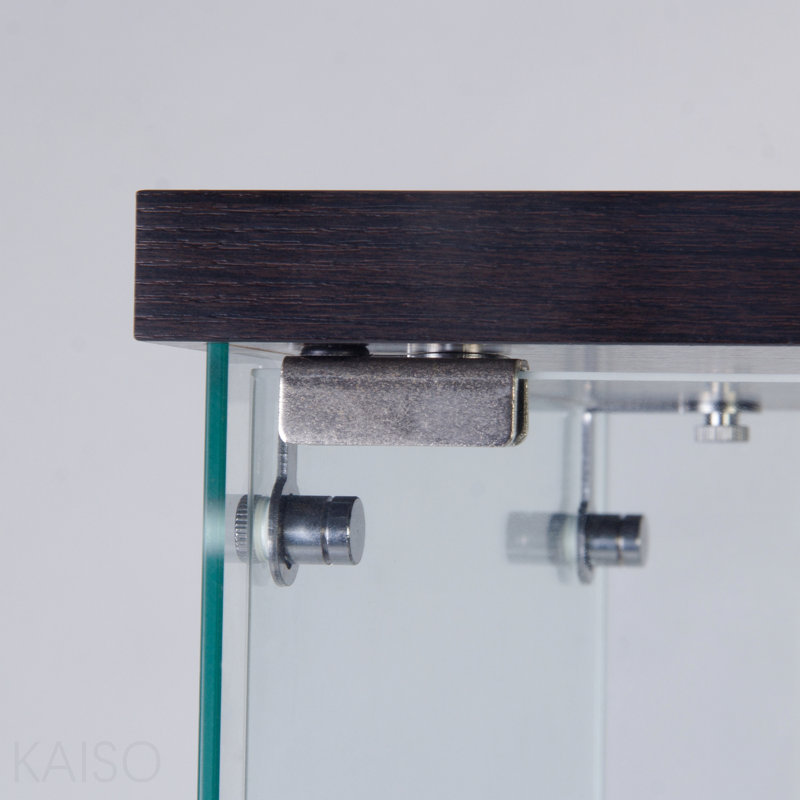 Vitrine, verre, une porte avec 3 tablettes, Noir