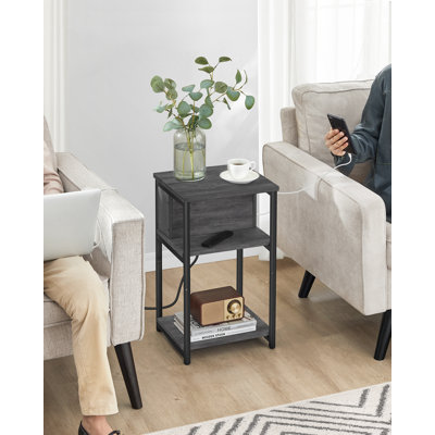 Alce End Table with Built-In Outlets