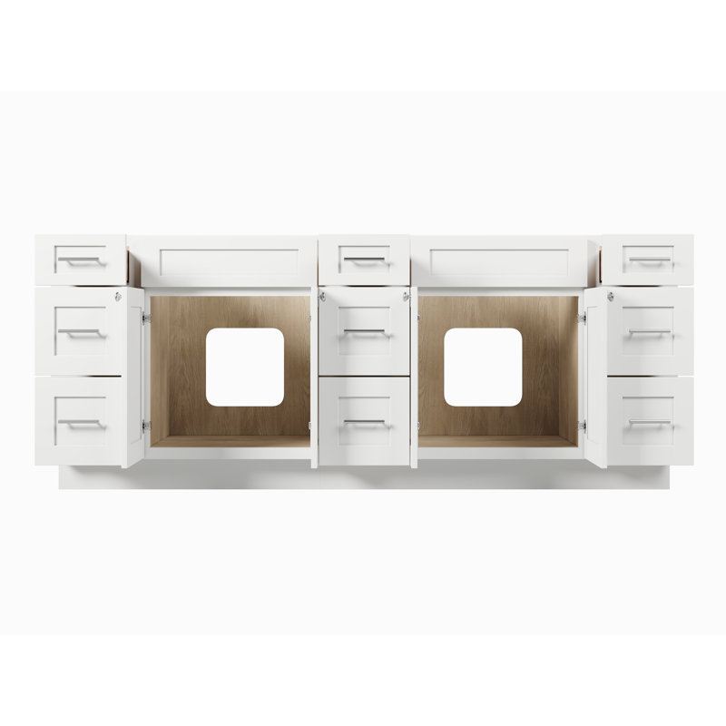 84 Base de meuble-lavabo double 84 seulement, Blanc