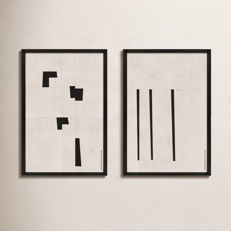 Scattered Set by Romina Gadler, Black Paper Framed, 38" H x 26.5" W