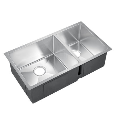 Guilio 32'' L Undermount Double Bowl Stainless Steel Kitchen Sink
