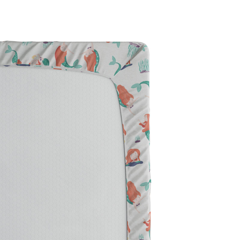 Microfiber Fitted Sheet, Orange, Mermaid, Full Fitted Sheet