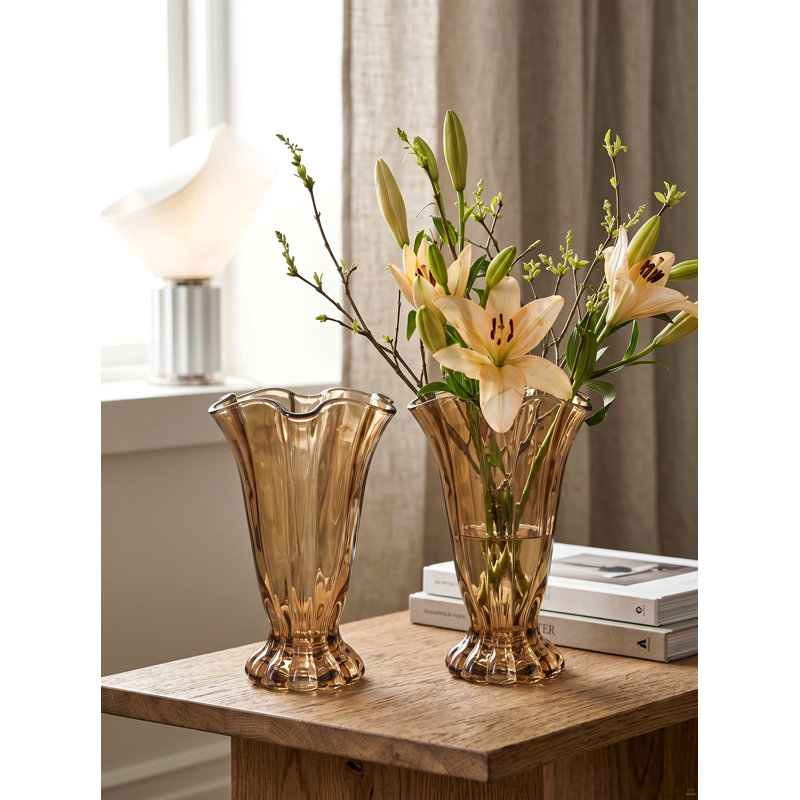 Ensemble de 2 vases en verre 6,1 x 9,1 po