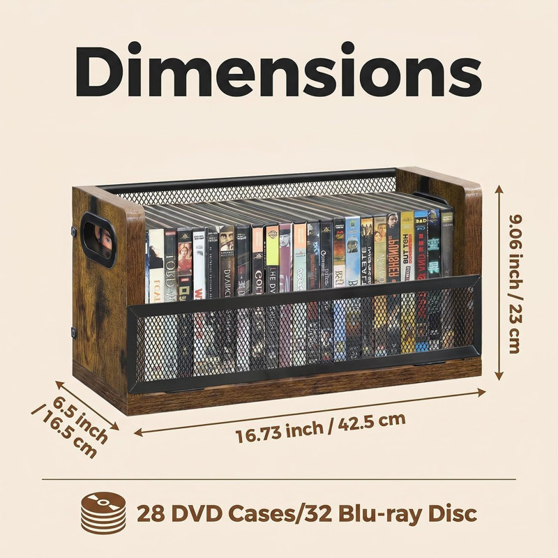 Support de rangement pour DVD - Paquet de 2, peut contenir 56 boîtiers DVD ou 64 boîtiers Blu-ray. Support de bureau/placard pour DVD/Blu-ray, gain de place.