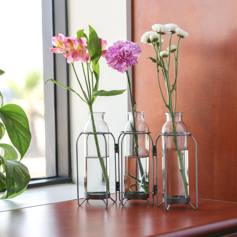 Vase de table à charnières en métal Coraline, Argent