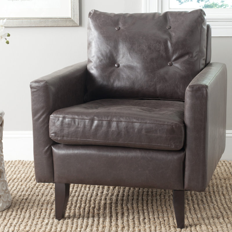 Faux Leather Armchair, Brown Antique