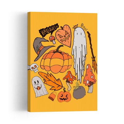 Affiche murale d'automne contemporaine et fantaisiste pour une fête d'Halloween