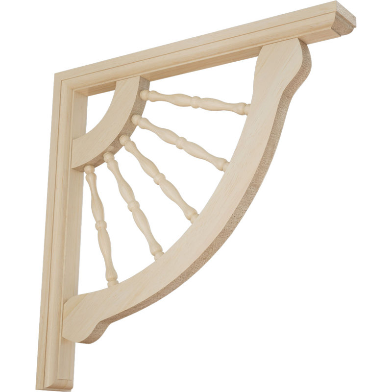 12" Unfinished Rubberwood Wagon Wheel Shelf Bracket