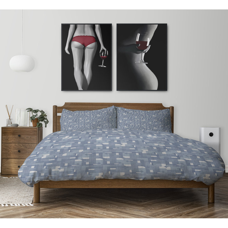 Twill Geometric Shapes Duvet Cover, Twin Duvet Cover + 1 Standard Pillowcase