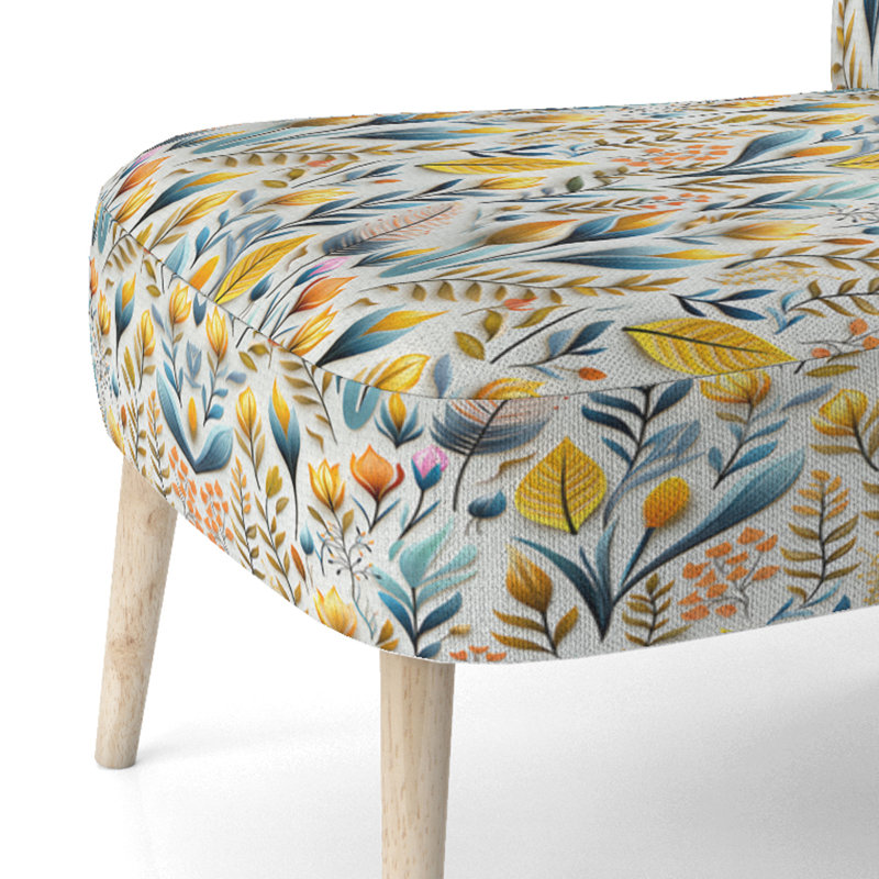 Chaise d'appoint tapissier bohème et éclectique jaune et bleu Botanics Coastal