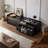 Modern TV Stand With Ample Storage,4 Drawer Design With Tempered Glass ,Built-In Charging Ports And Ambient LED Lighting-766027205