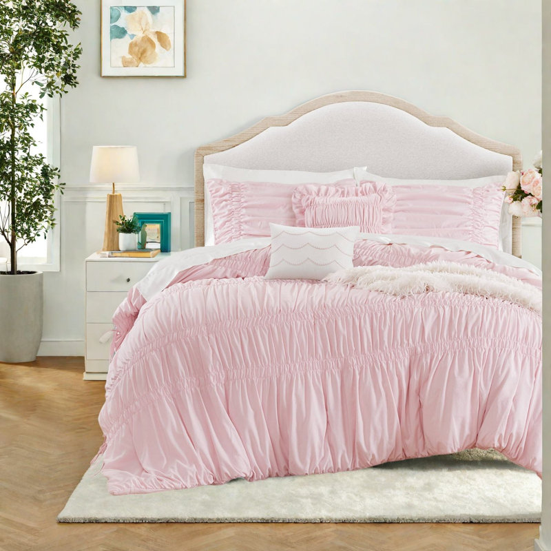 Ensemble de literie rose en microfibre de qualité supérieure 5 pièces French Country Home Comfort