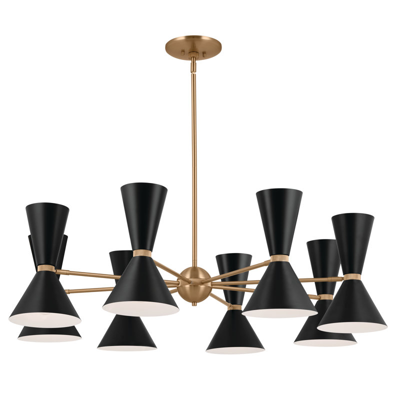 Lustre classique à 16 lumières Phix, Noir